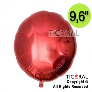 GLOBO MYLAR REDONDO 9.6 ROJO METALIZADO ENVASADO HS444-3 X 1(x 5)